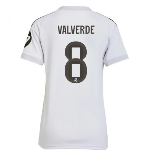 Real Madrid Federico Valverde #8 Domácí Dres pro Dámské 2025-26 Krátký Rukáv Real Madrid Federico Valverde #8 Domácí Dres pro Dámské 2025-26 Krátký Rukáv